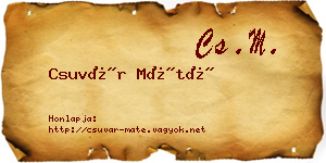 Csuvár Máté névjegykártya