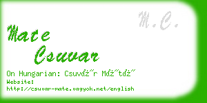 mate csuvar business card